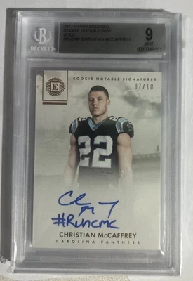 Christian McCaffrey 2017 Encased Rookie Notable Signatures Gold /10 - Run CMC - Image 1 of 2