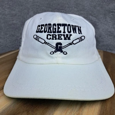 Boné vintage Georgetown Hoyas alça de couro atrás branco azul marinho logotipo NCAA  - Imagem 1 de 4