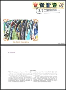 2012 Aloha Shirts Sc 4601a coil issue FDC Fleetwood floral island shirt clothing - Picture 1 of 1