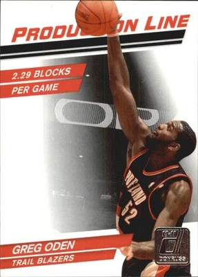 2010-11 Donruss Production Line #62 Greg Oden /999 BSK - Image 1 of 2