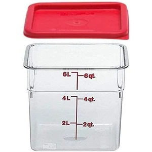 6SFSCW135 Camsquare Food Container, 6-Quart, Polycarbonate, Clear, NSF With Lid - Picture 1 of 1
