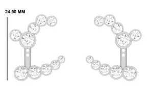 Lab Grown Diamonds Earrings Five lustrous diamonds 14 KT Gold - Picture 1 of 7