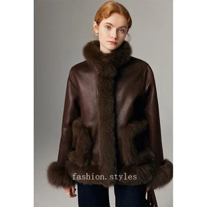 Women's Genuine Fox Fur Coats Winter Down Jacket Down Inner Lining Jackets - Picture 1 of 27