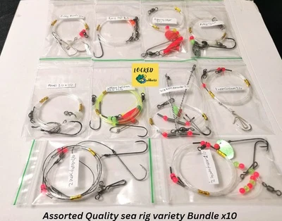 Sea Fishing Rigs x10 assortment pack good for a wide range of species - Pls read - Image 1 of 4