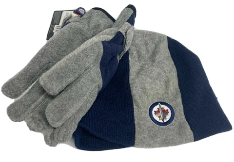 Winnipeg Jets NHL Glove and Hat Set Toque Beanie Kids Childrens Toque Youth Cover