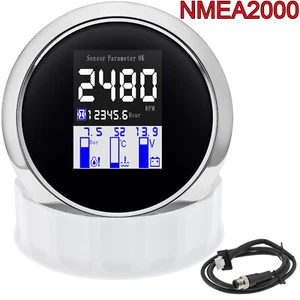 85mm NMEA 2000 Multifunction Gauge Tachometer+Water Temp+Oil Pressure+Voltmeter - Picture 1 of 13