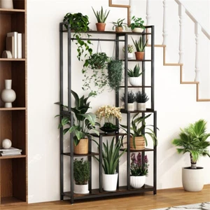Tall Industrial Plant Stand Bookcase Free Standing Shelving Display Storage Unit - Picture 1 of 12