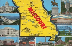 Missouri Postkarte großer Brief Multi View Poststempel 1944 Neu ohne Etikett - Bild 1 von 2