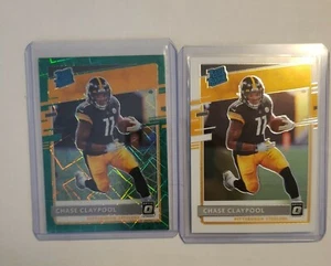 2020 Donruss Optic Chase Claypool Rated Rookie Green Velocity Prizm & base RC - Picture 1 of 12