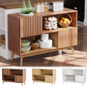 Sideboard mit Türe Kommode Schrank Anrichte Wohnzimmerschrank Holz 100x77x38cm - Bild 1 von 50