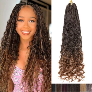 1-5X Crochet Braids Hair Extension 14/18in Bohomian Box Braids Crochet Braiding - Picture 1 of 24