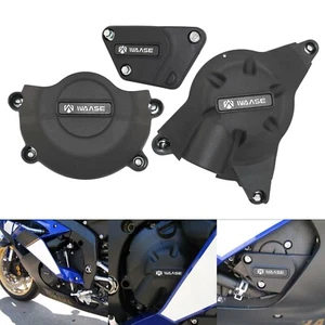 Black Engine Stator Clutch Pulse Cover Protector Set For YAMAHA YZF R6 2006-2021 - Picture 1 of 8