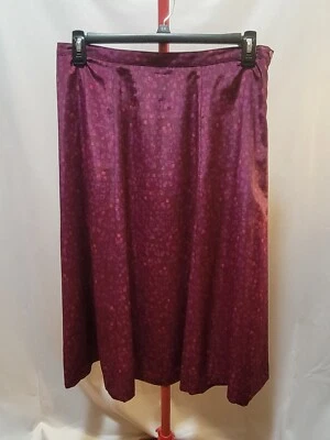 Falda Leslie Fay Vintage Rosa Púrpura Completa Línea A. Talla pequeña 14WP Foto 1 de 4