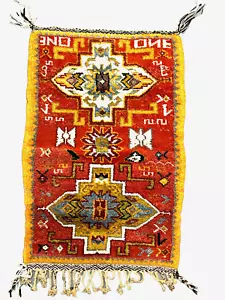 Moroccan Berber Rug Red Runngertribal boho Vintage handmade carpet geometry - Picture 1 of 12