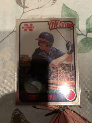 DREW WATERS 2020 ONYX NIMBUS SILVER FOIL /325 BRAVES - Image 1 of 3