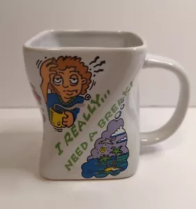 Dakin Coffee Cup Mug "I Really Need A Break" Stanley Papel Vintage - Picture 1 of 5