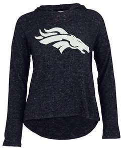 Outerstuff NFL Youth Girls (4-14) Denver Broncos 3D Logo Hooded Shirt - Picture 1 of 5