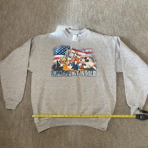 Vintage 90er Mickey Mouse Walt Disney World Parks Sweatshirt mit Rundhalsausschnitt Größe Large - Bild 1 von 7
