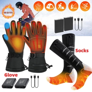 Electric Heated Socks +Heated Gloves Rechargeable Battery Winter Men Women Socks - Picture 1 of 24