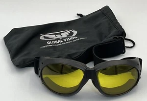 Global Vision Eyewear Dirt Bike Motorcycle Cruising Safety Glasses Yellow Lens - Picture 1 of 8