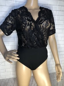 AVIDLOVE Lace Bodysuit Women’s Size XL NWT NEW Black Party Lace - Picture 1 of 9