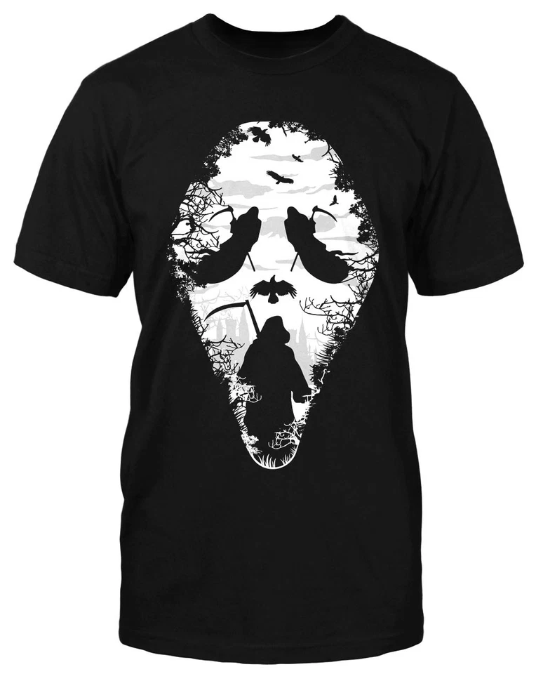 Sensenmann Scream  T-Shirt Horror Freddy Fun Shirt Jason Maske Dead Reaper Kult - Bild 1 von 1