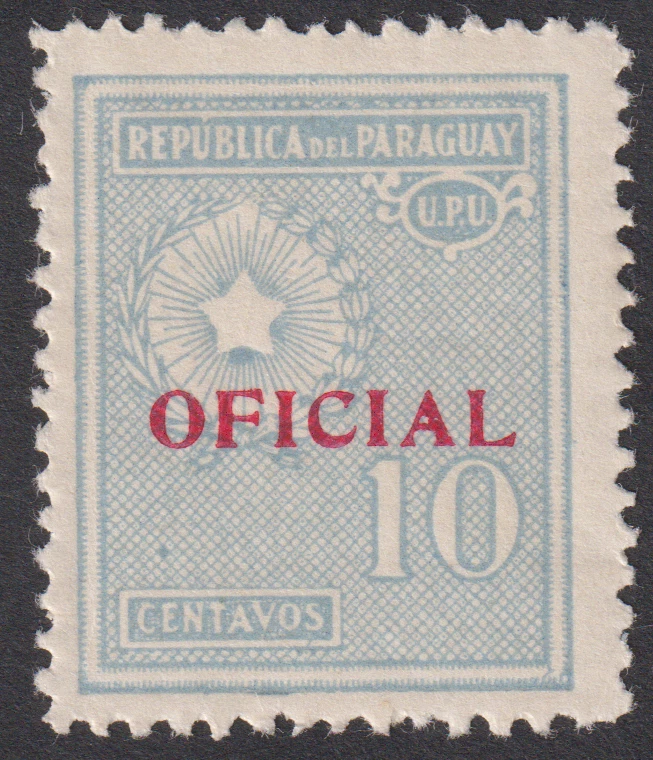 PARAGUAY  1935 Postage Stamp of 1930-1935 Overprinted "OFICIAL" in Red  (L32) - Image 1 of 1