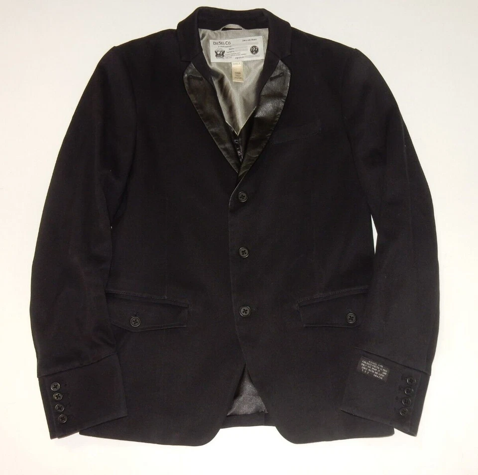 Diesel Men's Sport Coat Blazer Jacket Size L Leather Trim Military - Image 1 of 4