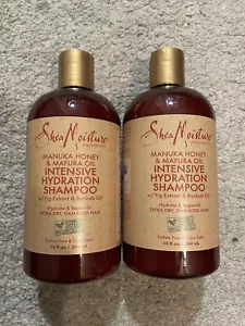 2 Shea Moisture Intensive Hydration Shampoo Manuka Honey, Mafura Oil 13 Oz - Picture 1 of 2