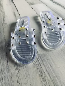 Steve Madden Damengröße 9 durchsichtige flache Slipper mit Nieten - Bild 1 von 5