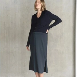 Seraphine Maternity-to-Nursing Slip Dress with Cardigan 10 NEW Blue Knit Sweater - Picture 1 of 8
