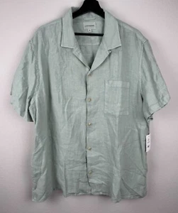 Lucky Brand Lucky Linen Shirt Mens Size XL Green Short Sleeve Casual Beachy NWT - Picture 1 of 11