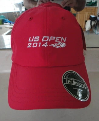 NUEVO U.S. Torneo de Tenis US OPEN 2014 Nueva York Correa Ajustable Sombrero/Gorra Rojo/Blanco Foto 1 de 4