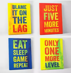 Video Game Canvas - Set of 4 - Gamer Decor - Bright (32 X 48 Inches) - Picture 1 of 4
