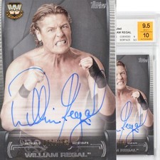 Topps 2021 WWE 037/199 WILLIAM REGAL Signature Card TQG 9.5 signature 10