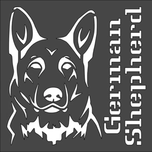 1- 5.5x5.5 inch Stencil, (VA-3) German Shepherd Dog (6mil) - Picture 1 of 2