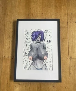 NEW Watercolour Gothic Punk Art Alternative Goth zombie sexy nude breasts A3 - Picture 1 of 2