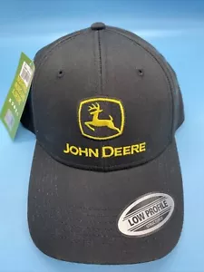 John Deere Black 100% Cotton Logo Authenticated Staples Promo KS Low Profile New - Picture 1 of 15