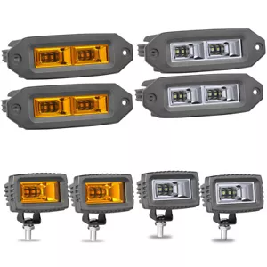 5" Flush Mount LED Work Light Bar Flood Rear Bumper Reverse Pods Driving/3" Pods - Picture 1 of 38
