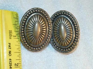 Vintage Jewelry La Contessa Mary Demarco Oval Clip On earrings bronze tone - Picture 1 of 6