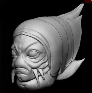 Pyke Syndicate Leader Star Wars 1:18 scale custom unpainted Head 3.75" Figure - Bild 1 von 1