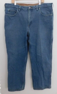 Pantalones de mezclilla azules de invierno Duluth Trading Company 100 % algodón forrados de franela talla 42 x 30 - Imagen 1 de 16