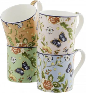 AYNSLEY COTTAGE GARDEN 4 COLOUR WINDSOR MUGS - NEW/BOXED