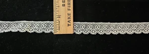 Vintage/Antique, Ecru, Cotton Leavers Lace trim, 11 & 1/2 Yards - Picture 1 of 1