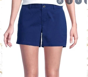 ANA Womens Size 6 Blue 5" Inseam Chino Twill Shorts Flat Front Mid Rise EUC - Picture 1 of 10