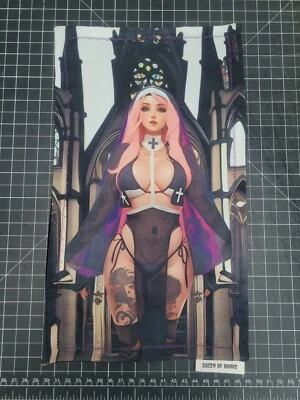 Gothic Nun  Queen of Hanks EDC XL Handkerchief  Ultra Soft XL Hank 7.5"x13" - Image 1 of 2