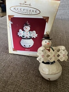 Hallmark Keepsake Christmas Ornament Dad Snowman BELL Family Collectible 2005 - Picture 1 of 6