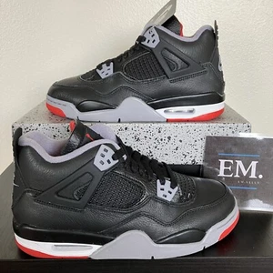 Size 6.5Y / 8 Women's Nike Air Jordan 4 Retro Bred Reimagined GS (FQ8213-006) - Picture 1 of 5