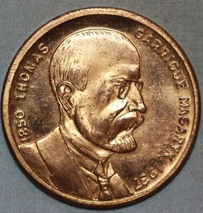 1937 Chicago, Illinois Thomas Garrigue Masaryk Memorial One Dollar Paid Medal - Picture 1 of 2