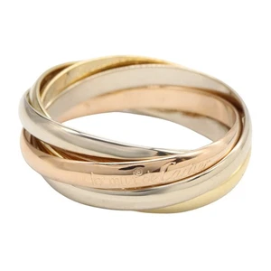 CARTIER Trinity Ring 5 band 18KYG 18KPG 18KWG Three gold used US size 9.25 #59 - Picture 1 of 10